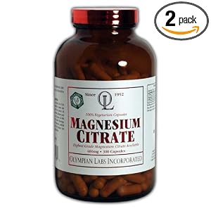 Olympian Labs Magnesium Citrate, 100-Count Glass Bottle (Pack of 2) by Olympian Labs