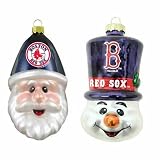 MLB Boston Red Sox Santa Cap and Top Hat Snowman Ornaments