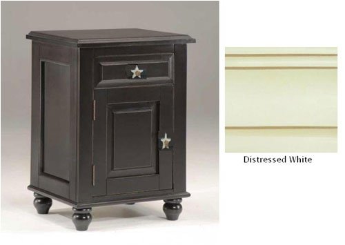 Alligator Enterprises 16305SDW Stars Single Door Night Stand in Distressed White Alligator Enterprises 16305SDW Stars Single Door Night Stand in Distressed White