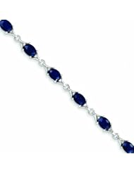 Genuine 14K White Gold White Gold Diamond And Sapphire Bracelet 7 Grams Of Gold 100% Satisfaction Guaranteed.