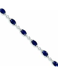 11.1 Carat 14K White Gold Diamond and Sapphire Bracelet