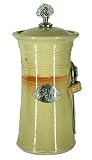Crosby and Taylor Coffee Canister, Stoneware and Pewter, Made in USA, Tin Woodsman, Dragonfly Design (Butter Pecan)