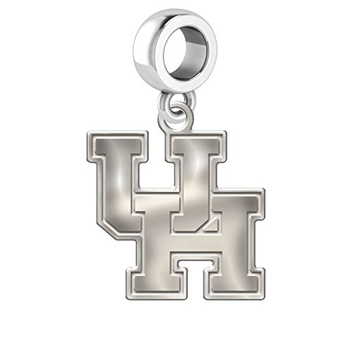 Houston Cougars Sterling Silver Logo Dangle Charm Fits All European Style Bracelets