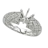 14K White Gold Diamond Engagement Ring Semimount