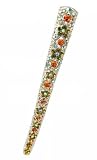 Hair Clip - Banana Style ~ Olivine & Topaz Crystal Mix (75)