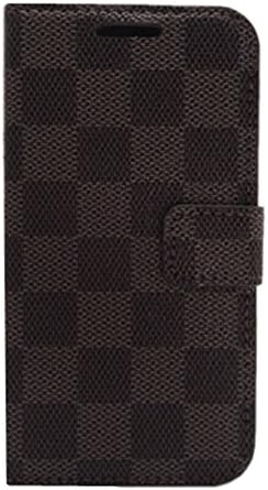 Buku Wireless High Quality Leather Checkered Pattern Flip Cover Wallet Case with Credit Card Slots and Magnet Clasp for Samsung Galaxy S4 - Grey