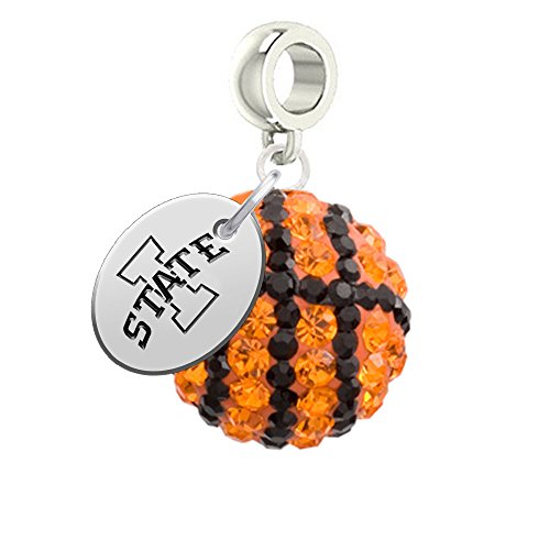 Iowa State Cyclones Basketball Drop Charm Fits All European Style Bracelets