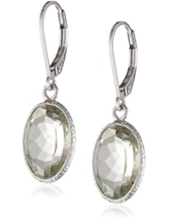 Sterling Silver and Faceted Green Amethyst Earrings