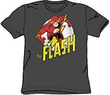  : DC Comics Kids Size RUN FLASH RUN Superhero Youth Charcoal T-shirt