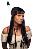 Halloween Costume Accessories Adult Wigs Womens Long Black Native American Indian Princess Girl Braids Headband Party Wig