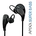 Apekx Wireless 4.1 Bluetooth Stereo Sweatproof In-Ear Lightweight Headphones, Earbuds, Earphones, Headset for Sports / Running / Jogging / Gym with Mic (007 Black)