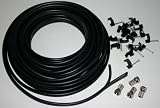 Sky+ SkyHD 25m Black wf65 twin coax Wiring kit for Dish LNB to satellite receiver Freesat Foxsat HD PVR