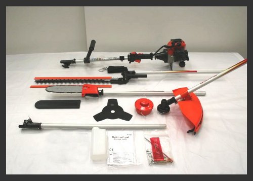 Brand New ETS 52cc Long Reach Multitool Hedgetrimmer 5 in 1 Garden Power Tool, Long Reach Hedgetrimmer, Chainsaw Pruner, Brush Cutter, Line Strimmer & FREE Extension Pole.