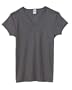 Bella Ladies Rib Cap Sleeves V-Neck Super Soft T Shirt - Deep Heather - XX - Large
