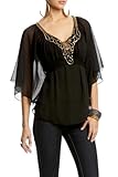 2b Bugle Bead Cape Tunic - BLACK (XS)