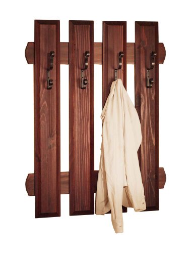 Ambientehome 57084 Wandgarderobe Sanaga Kiefer massiv T/B/H 16 x 81 x 107 cm, Kolonialstil
