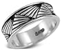 Sterling Silver High Desert Wedding Band Ring, Size 9
