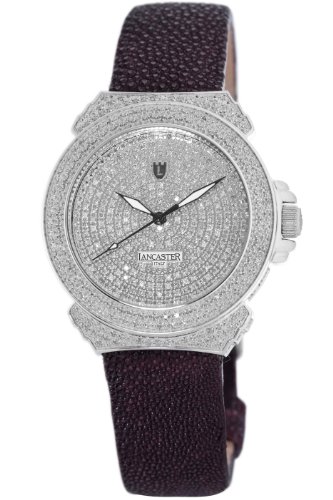 Lancaster Womens OLA0352GMR New Pillola Pave Diamond Silver Dial Stingray Watch Lancaster Womens OLA0352GMR New Pillola Pave Diamond Silver Dial Stingray Watch