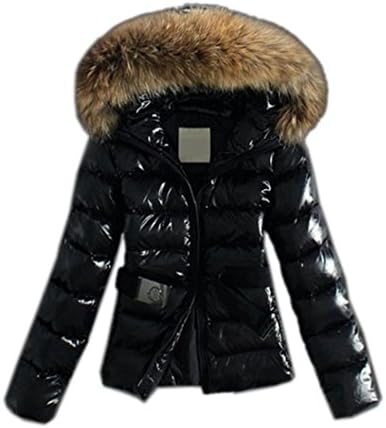OUTSIT Women's Short Down Coat with Fur Trim Hood