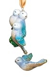 Reed & Barton Four Calling Birds Blown Glass, Christmas Ornament