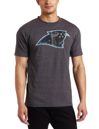 NFL Men's Carolina Panthers Vintage Logo III Short Sleeve Basic Tee (Heather Charcoal, XX-Large)