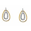 Two Tone Double Droplet Diamond Earrings