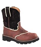 Ariat Fatbaby Saddle Boots Cowboy Boots 11 Pink Ostrich Print - 14971