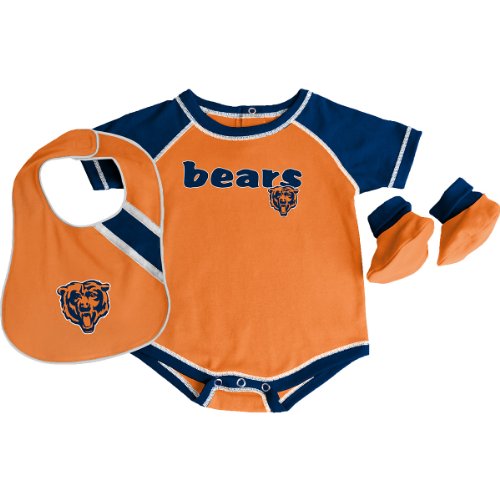 Reebok Chicago Bears Newborn Creeper, Bib and Bootie Set 6-9 Months