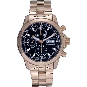 Click here to buy George J Von Burg Mens Sport II Chronograph Rose Gold-Plated Watch 11011B - Black by George J Von Burg.