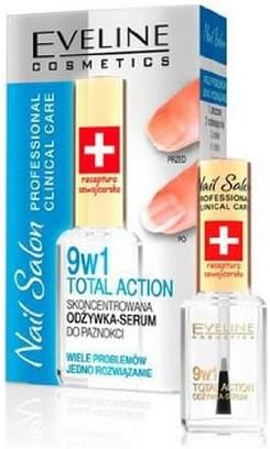 EVELINE COSMETICS nail salon (swiss recepture) 9 in1 total action concentrated nail conditioner 12ml.