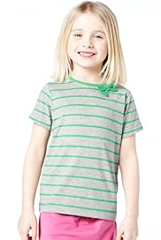 Cotton Rich Striped Bow T-Shirt