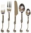 Decorative Stainless Steel Flateware 5pc Place Setting