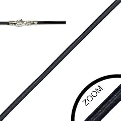 Lederkette LSR 11 Schwarz 2 mm / 55 cm Halskette Leder mit 925er Sterling Silber Karabiner-Verschluss