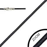 Lederkette LSR 11 Schwarz 2 mm / 55 cm Halskette Leder mit 925er Sterling Silber Karabiner-Verschluss