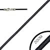 Lederkette LSR 11 Schwarz 2 mm / 55 cm Halskette Leder mit 925er Sterling Silber Karabiner-Verschluss