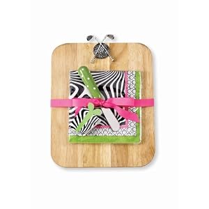 Golf Theme Wood Cutting Board Set with Zebra Napkins Golf Theme Wood Cutting Board Set with Zebra Napkins