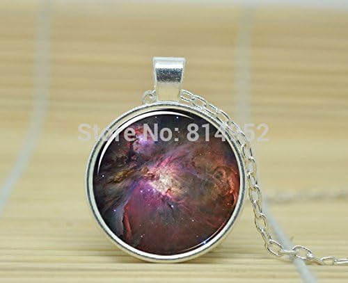 VintaStore Art Glass Necklace Orion Nebula Necklace Galaxy Jewelry Universe Pendant A0477