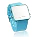 Jim Luxury Sport Unisex Mirror LED Digital Date Wrist Watch Sky Blue