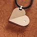 J1047 Strong and Distinctive: Designer Inspired Girl Heart Deformation Dog Tag for Him Stainless Steel Uni-sex Pendant Necklace for Adult Chain on a Rubber Cord Presentation Box