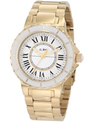 a_line Womens AL-20015 Marina White Dial Gold Ion-Plated Stainless Steel Watch