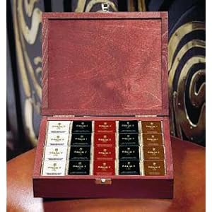80 Assorted French Chocolate Squares, Wooden Gift Box 400g (14.1oz) by Maxim