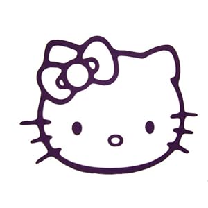 Hello Kitty Face Purple Car Truck Vinyl Decal Sticker