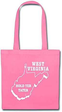 DIZN West Virginia Hold Yer Tater Funny State Slogan Shopping Bags Pink With 15*14.5*10 Inches