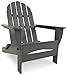 POLYWOOD AD7030GY Classic Oversized Curve Back Adirondack Chair, Slate Grey