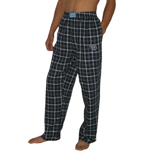 Mens NFL Tennessee Titans Plaid Cotton Thermal Sleepwear / Pajama Pants - Blue & White (Size: S)