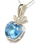 Unusual Blue Topaz & Diamond Apple Pendant - JewelryWeb