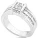 One of a Kind 1 1/10 ctw Princess Diamond Engagement Ring (HI/SI) in 14K White Gold