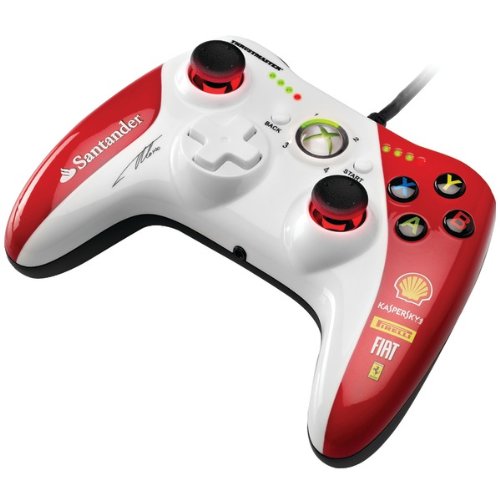 1 - Xbox 360(R)/PC GPX LightBack Ferrari(R) F1 Edition Gamepad, 2 high-frequency vibration motors built into the handles, 8 built-in LEDs for speed gauging, 4460098