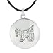 Silver Tone Dog Studded Necklace Pendant