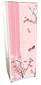 Pink Floral Design Childrens/Kids White Wardrobe Bedroom Furniture